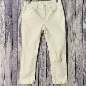7FAMK White Skinny Crop & Roll Stretch Chino, 14